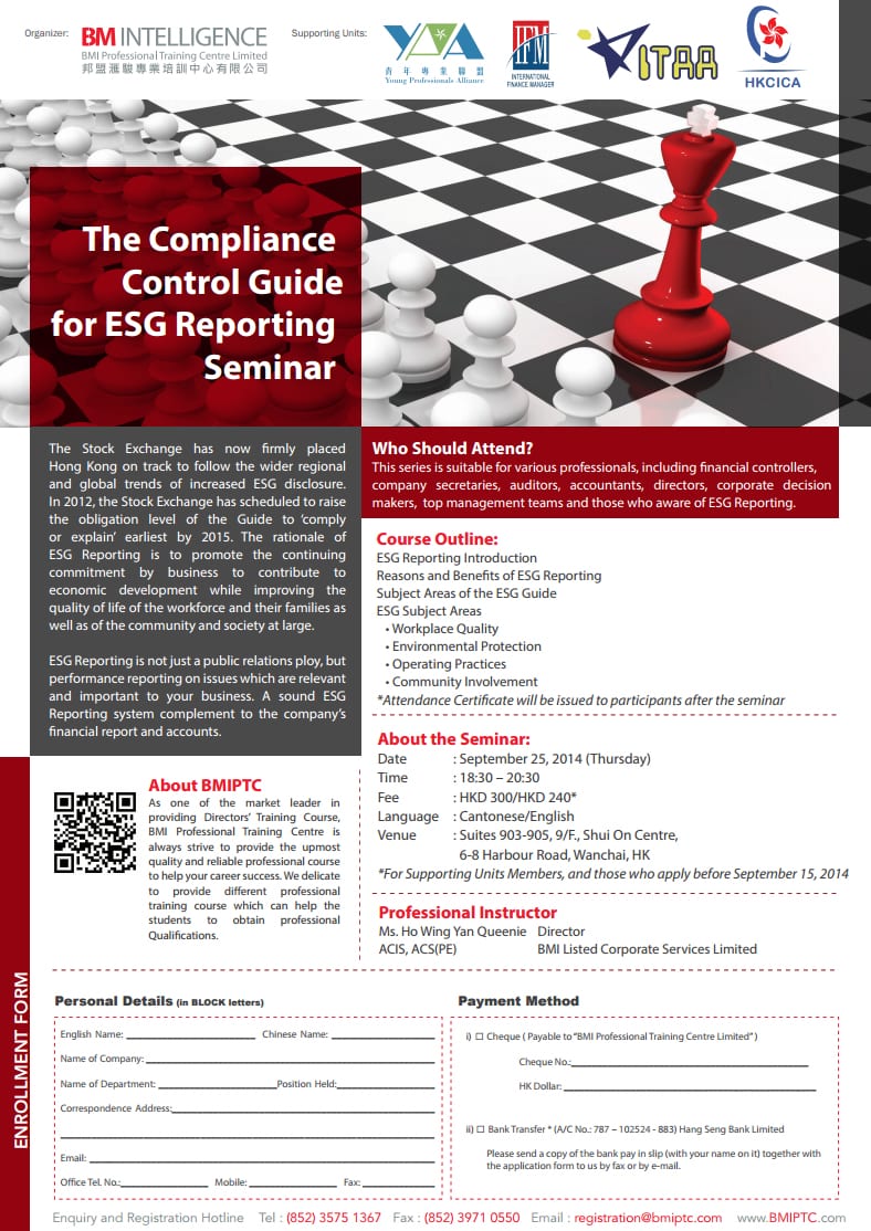 The Compliance Control Guide forESG Reporting Seminar