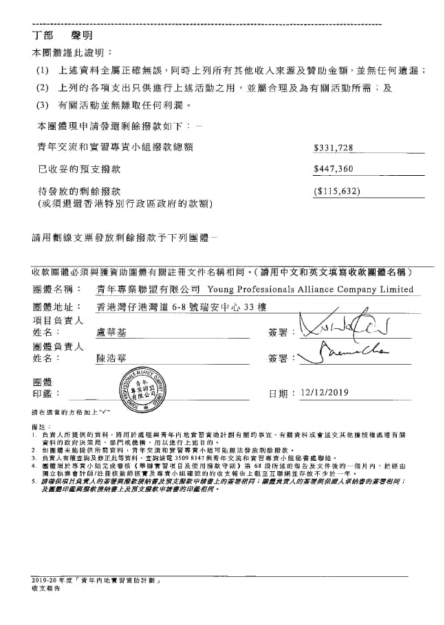「CEO接班人」之「遊學深圳」暑期實習計劃2019收支報告